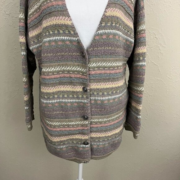 pastel striped 90s oversized cardigan - Picture 4 of 8